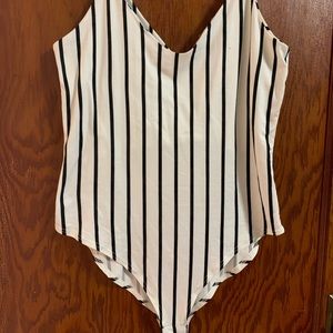 Black and white Stripe Bodysuit